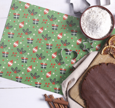 Individuais de mesa de natal com padrão festivo - TenStickers