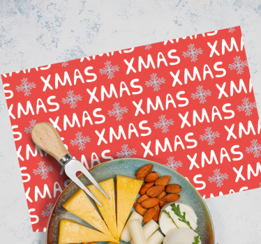 Individuais de mesa de natal com padrão vermelho festivo - TenStickers