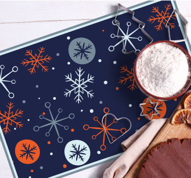 Individuais de mesa de natal com padrões de flocos festivos - TenStickers