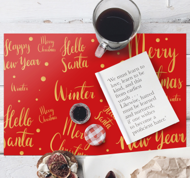Individuais de mesa de natal com padrões festivos - TenStickers