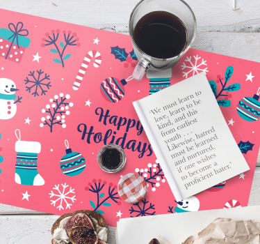 Individuais de mesa de natal com padrões festivos divertidos - TenStickers