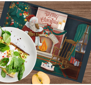 Individuais de mesa de natal encontro do papai noel - TenStickers