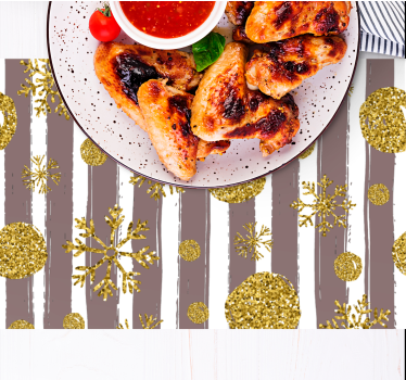 Individuais de mesa de natal flocos de neve dourados - TenStickers
