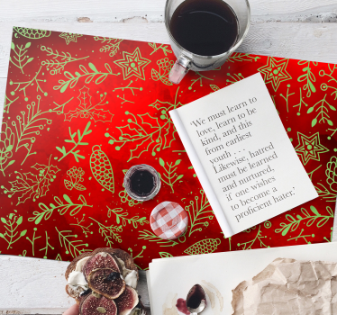 Individuais de mesa de natal florais vermelhos festivos - TenStickers