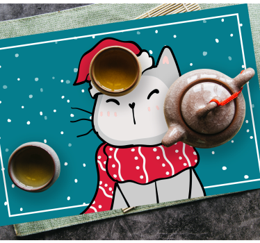 Individuais de mesa de natal gato feliz de natal - TenStickers