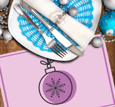 Individuais de mesa de natal ilustração de floco de neve - TenStickers
