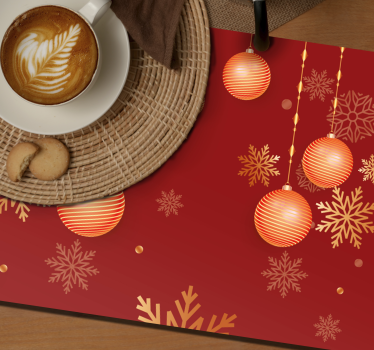 Individuais de mesa de natal orbes ornamentais festivos - TenStickers