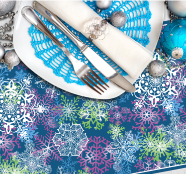 Individuais de mesa de natal padrão de floco de neve - TenStickers