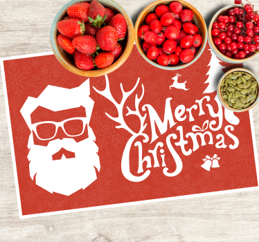 Individuais de mesa de natal papai noel de Óculos - TenStickers