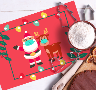 Individuais de mesa de natal papai noel e trenó - TenStickers