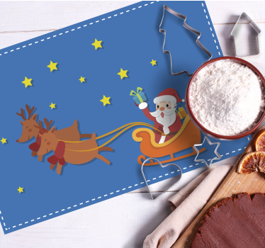Individuais de mesa de natal passeio de trenó do papai noel - TenStickers