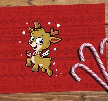 Individuais de mesa de natal personagem reninho fofo - TenStickers