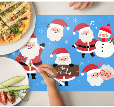 Individuais de mesa de natal personagens do papai noel - TenStickers