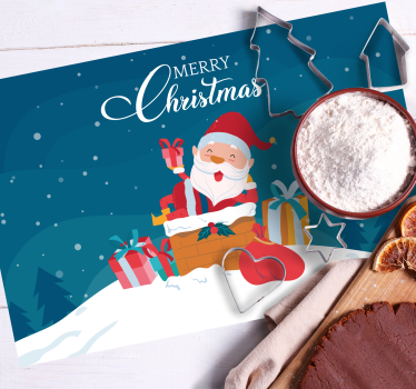 Individuais de mesa de natal presentes do papai noel - TenStickers