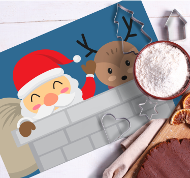 Individuais de mesa de natal rena do papai noel - TenStickers