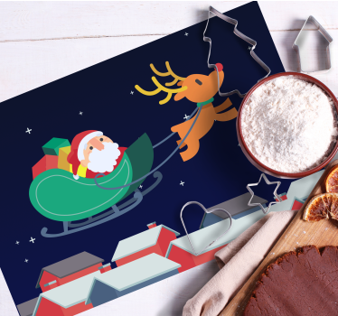 Individuais de mesa de natal viagem do trenó do papai noel - TenStickers