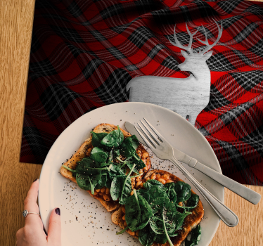 Individuais de mesa de natal xadrez vermelho estiloso - TenStickers