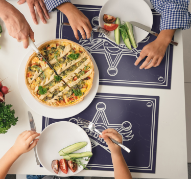 Individuais de mesa em vinil com conchas Xerife com nome - TenStickers