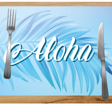 Individuais de mesa em vinil com nome Aloha personalizável - TenStickers