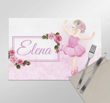 Individuais de mesa com nome bailarina de balé - TenStickers