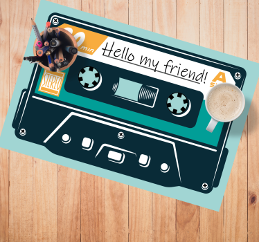Individuais de mesa em vinil com nome Fita cassete dos anos 80 co - TenStickers