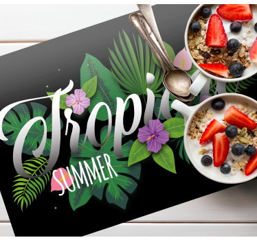 Individuais de mesa em vinil com nome Verão tropical - TenStickers