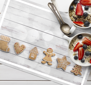 Individuais de mesa em vinil de Natal Biscoitos de natal de gengi - TenStickers