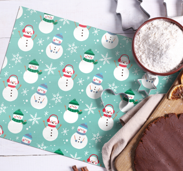 Individuais de mesa em vinil de Natal Boneco de neve de natal - TenStickers