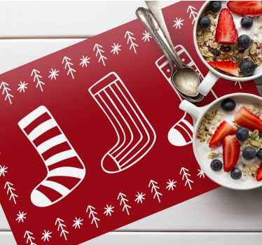 Individuais de mesa em vinil de Natal Enfeites de natal bordados - TenStickers