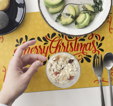 Individuais de mesa em vinil de Natal Floco de neve dourado - TenStickers