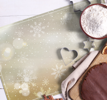 Individuais de mesa em vinil de Natal Flocos de neve de prata e o - TenStickers