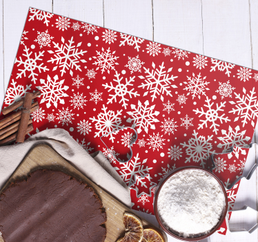 Individuais de mesa em vinil de Natal Flocos de neve vermelhos - TenStickers