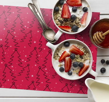 Individuais de mesa em vinil de Natal Linha de árvore de natal - TenStickers