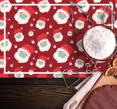 Individuais de mesa em vinil de Natal Natal feliz e mascarado - TenStickers