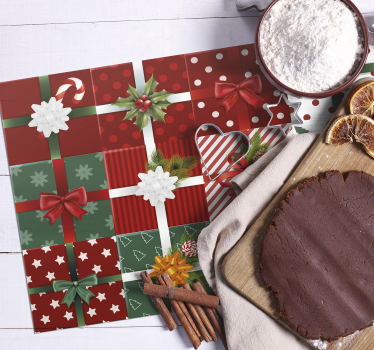 Individuais de mesa em vinil de Natal Pacote de caixas de present - TenStickers