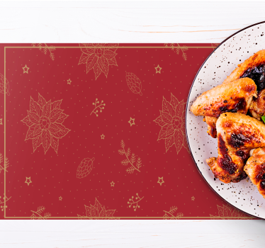 Individuais de mesa em vinil de Natal Padrão com flores vintage - TenStickers