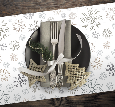 Individuais de mesa em vinil de Natal Padrão de flocos de neve - TenStickers