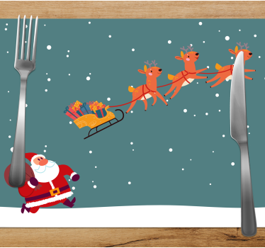Individuais de mesa em vinil de Natal Papai noel perdeu seu trenó - TenStickers