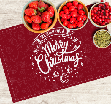 Individuais de mesa em vinil de Natal Texto e decorações alegres - TenStickers