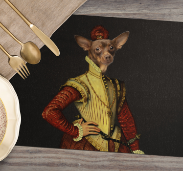 Individuais de mesa em vinil elegantes Cão aristocrata - TenStickers