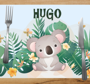 Individuais de mesa em vinil infantis Coala fofo para menino com  - TenStickers