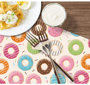 Individuais de mesa em vinil infantis Fundo de rosquinhas - TenStickers