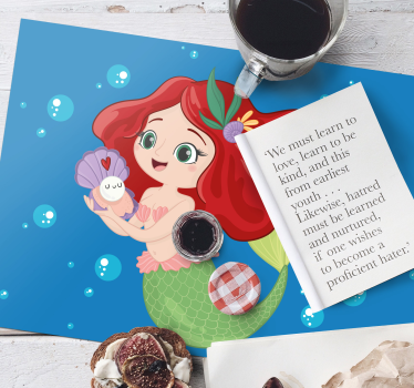 Individuais de mesa em vinil infantis Natação da disney ariel - TenStickers