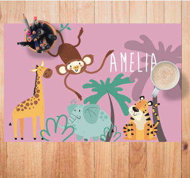 Individuais de mesa em vinil infantis Selva kids "boho" - TenStickers