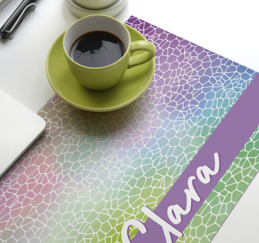 Individuais de mesa em vinil modernos Nome personalizável do padr - TenStickers