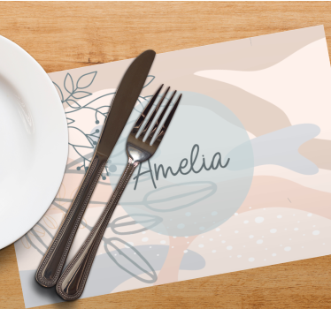 Individuais de mesa em vinil originais Ilustração floral "boho" - TenStickers