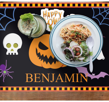 Individuais de mesa em vinil retangulares Padrão de halloween par - TenStickers