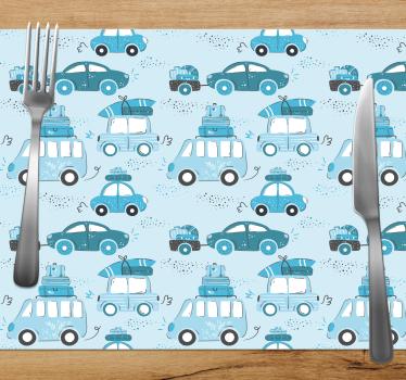 Individuais de mesa infantis carros com bagagem - TenStickers