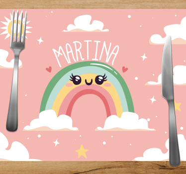 Individuais de mesa infantis cena alegre do arco-Íris - TenStickers