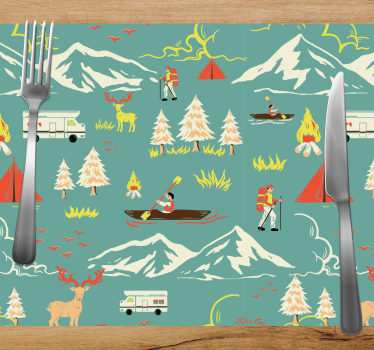Individuais de mesa infantis cena de aventura ao ar livre - TenStickers